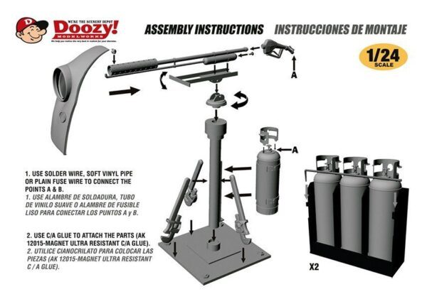 DZ031 AK INTERACTIVE DOOZY! 1/24 TRUCK FLAMETHROWER WITH CAR FENDER PROTECTIVE SHIELD