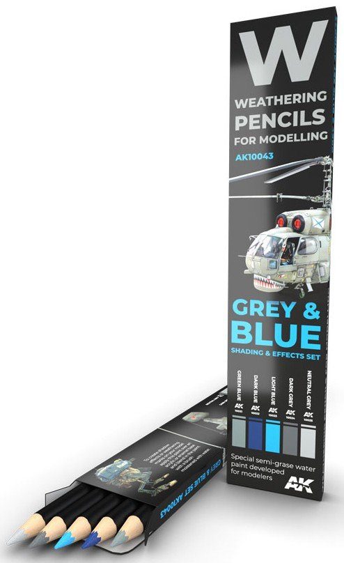 AK10043 AK INTERACTIVE WATERCOLOR PENCIL SET GREY AND BLUE CAMOUFLAGES