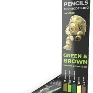 AK10040 WATERCOLOR PENCIL SET GREEN AND BROWN CAMOUFLAGES AK INTERACTIVE