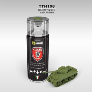 TTH108  TITANS HOBBY PRIMER Verde Militare Opaco - 400ml Spray per plastica, metallo e resina