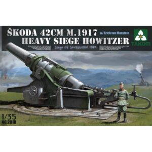 TKM2018 TAKOM MODEL: 1/35; Skoda 42cm M.1917 Heavy Siege Howitzer con figura di Erich von Manstein