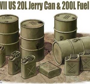 MC16008 1/16 WWII US 20L Jerry Can & 200L Fuel Drum Set CLASSY HOBBY