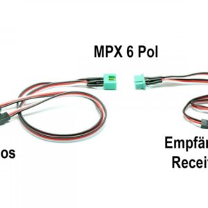 18101 Set cavi per 2 servi Connettore MPX a 6 pin L-600mm Pichler