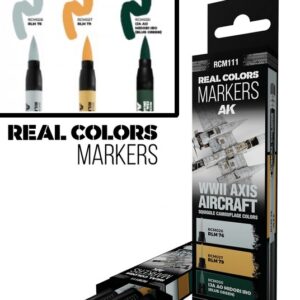 RCM111 WWII AXIS AIRCRAFT SQUIGGLE CAMOUFLAGE COLORS - SET 3 REAL COLORS MARKERS AK