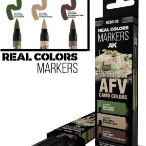 RCM108 LATE GERMAN AFV CAMO COLORS - SET 3 REAL COLORS MARKERS AK