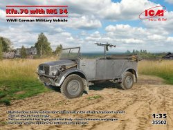 35502 1/35 Kfz.70 with MG 34, WWII German Military Vehicle ICM