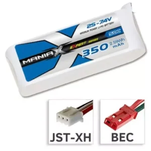 448986 Batteria Lipo 2S 7,4V 350mAh 50C - BEC ManiaX